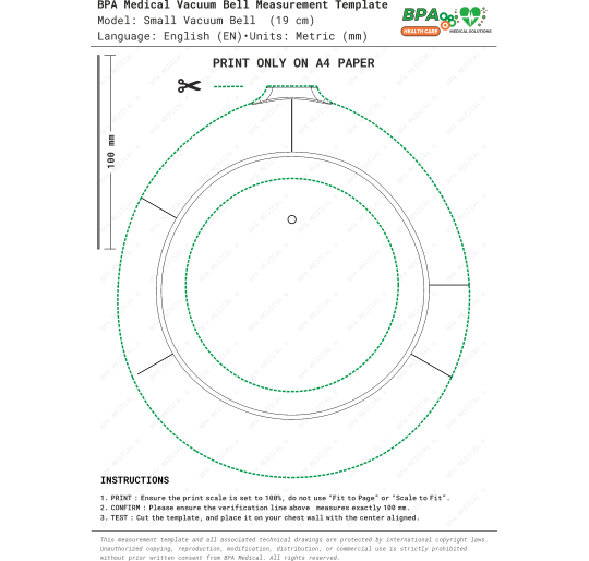 Ölçü Şablonu (PDF DWG) – Küçük Vakum Sistemi (Vacuum Bell) (19 cm)